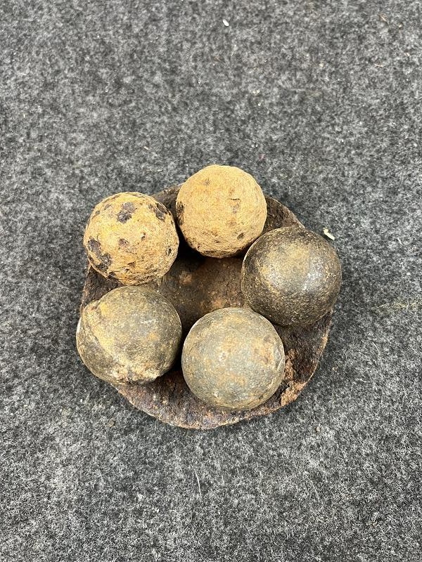 12# Civil War Artillery Canister Round Base Plate with 5 Case Shot