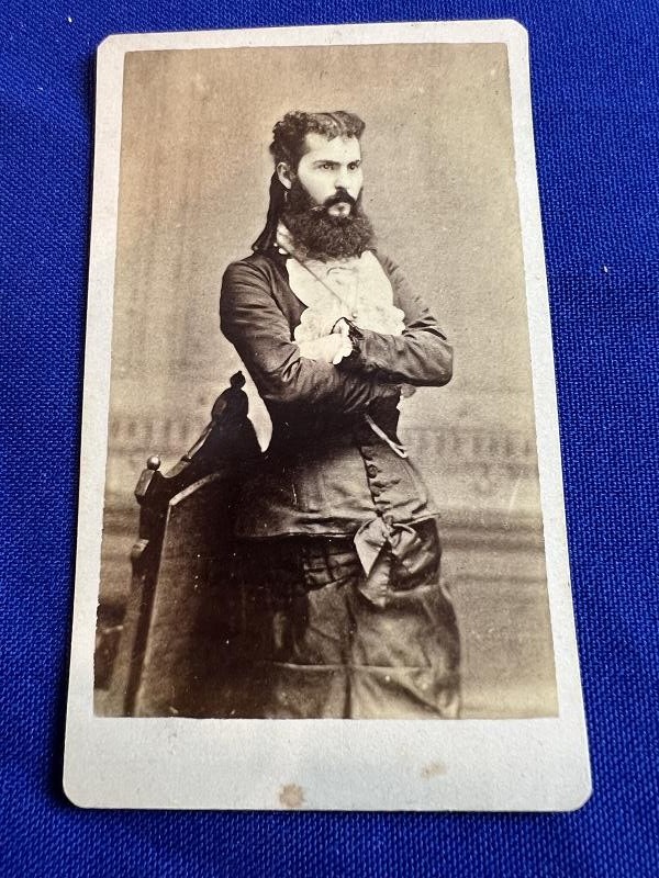 Rare Original CDV Barnum's Circus Sideshow Freak Bearded Lady Annie Jones