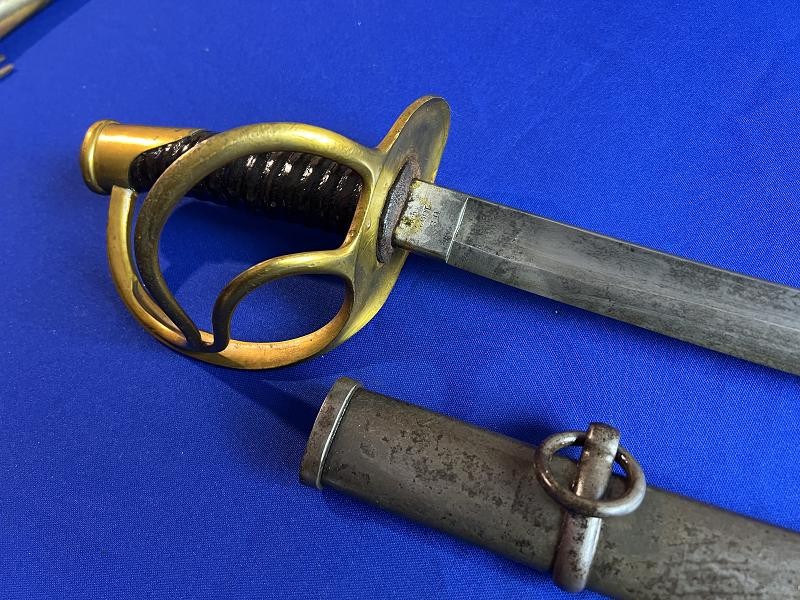 US CIVIL WAR C. ROBY CAVALRY SWORD WITH SCABBARD DATED 1864