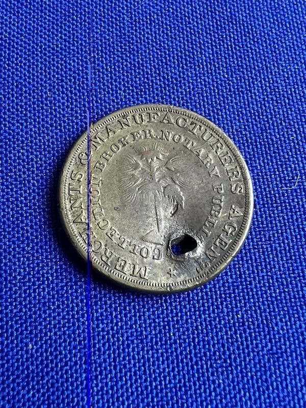 Scarce 1846 W.W. Wilbur Slave Auctioneer Token