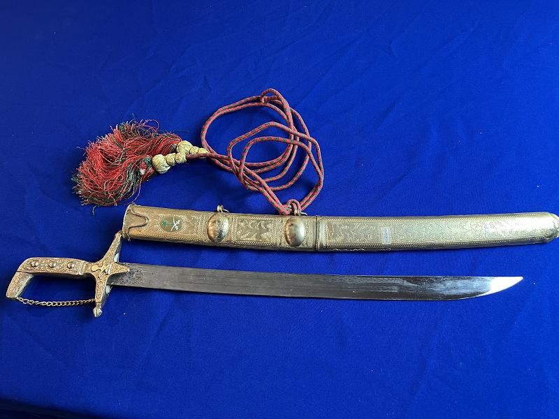 MIDDLE EAST GOLD PLATED WEDDING SWORD