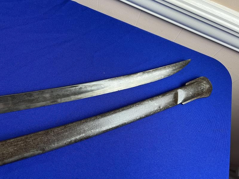 US CIVIL WAR C. ROBY CAVALRY SWORD WITH SCABBARD DATED 1864