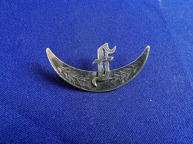 Civil War Silver Crescent Badge With Co. F