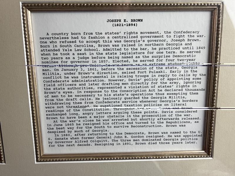 Framed Joseph E Brown Signed Check Georgia Governor During the Civil War