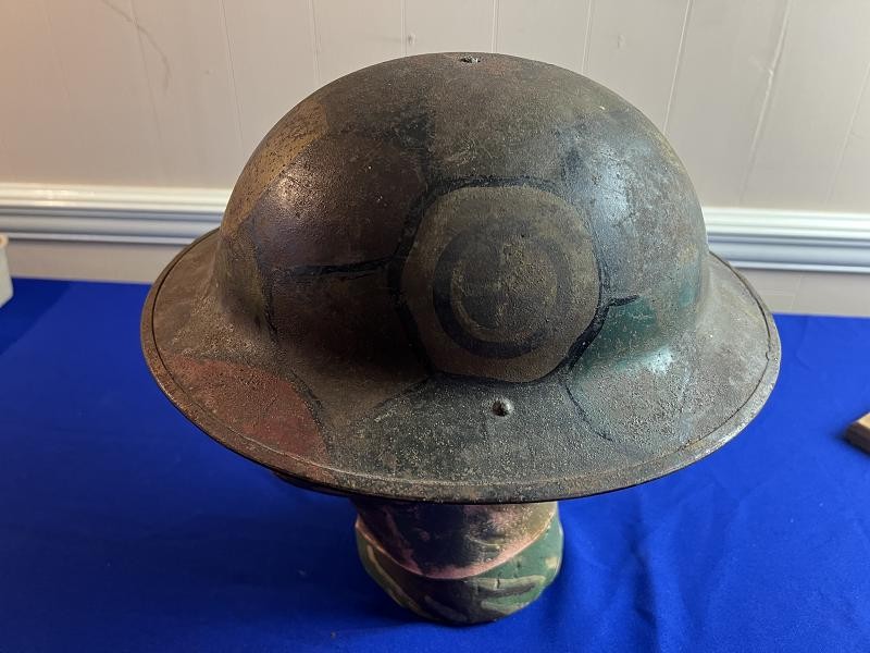 US WWI MODEL 1917 CAMO HELMET 35th Division 139th Infantry