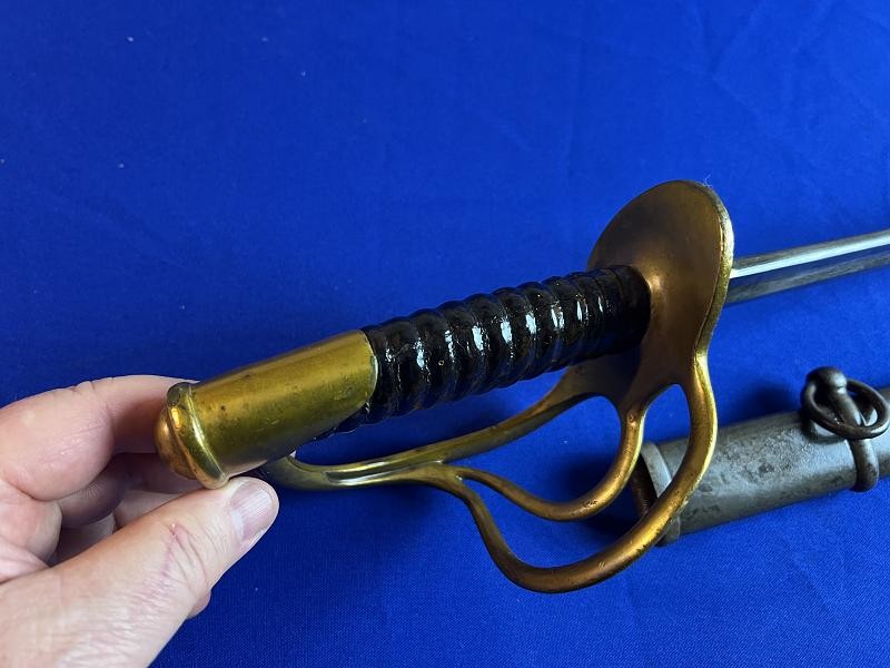 US CIVIL WAR C. ROBY CAVALRY SWORD WITH SCABBARD DATED 1864