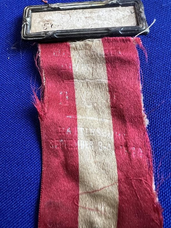 UNITED CONFEDERATE VETERAN BADGE RIBBON FOR HATTIESBURG MISSISSIPPI REUNION
