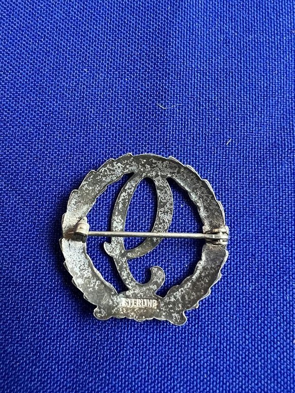 WWII STERLING MARKED 9TH CORPS INSIGNIA PIN