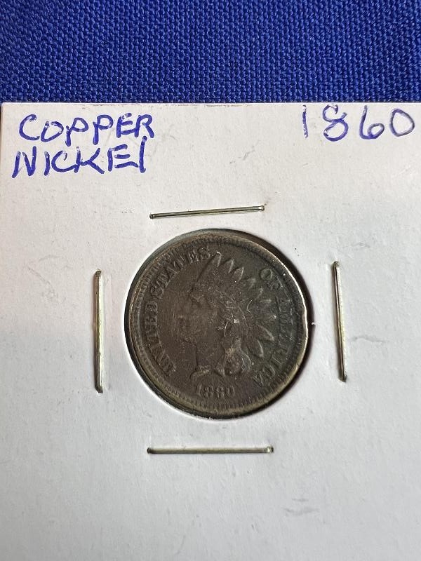 1860 US INDIAN HEAD COPPER NICKLE CENT