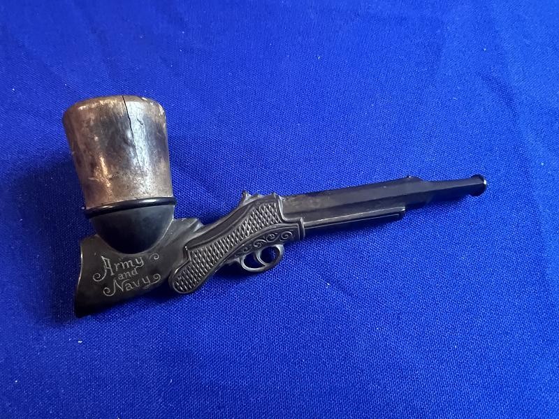 Civil War Pipe Army Navy Marked Rifle Shape Made From Gutta Percha