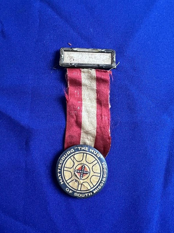 UNITED CONFEDERATE VETERAN BADGE RIBBON FOR HATTIESBURG MISSISSIPPI REUNION