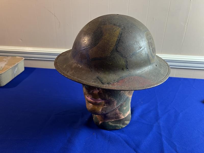 US WWI MODEL 1917 CAMO HELMET 35th Division 139th Infantry