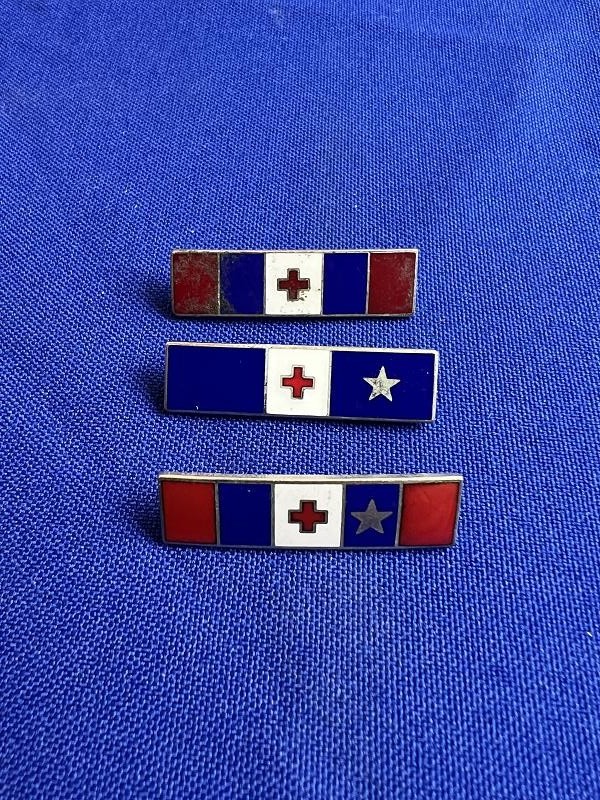 WWII US RED CROSS INSIGNIA PIN GROUP