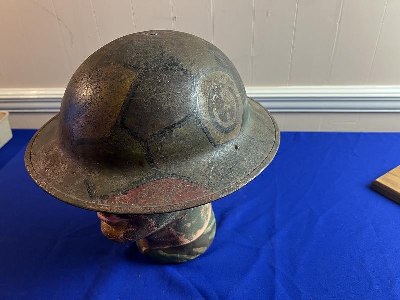 US WWI MODEL 1917 CAMO HELMET 35th Division 139th Infantry