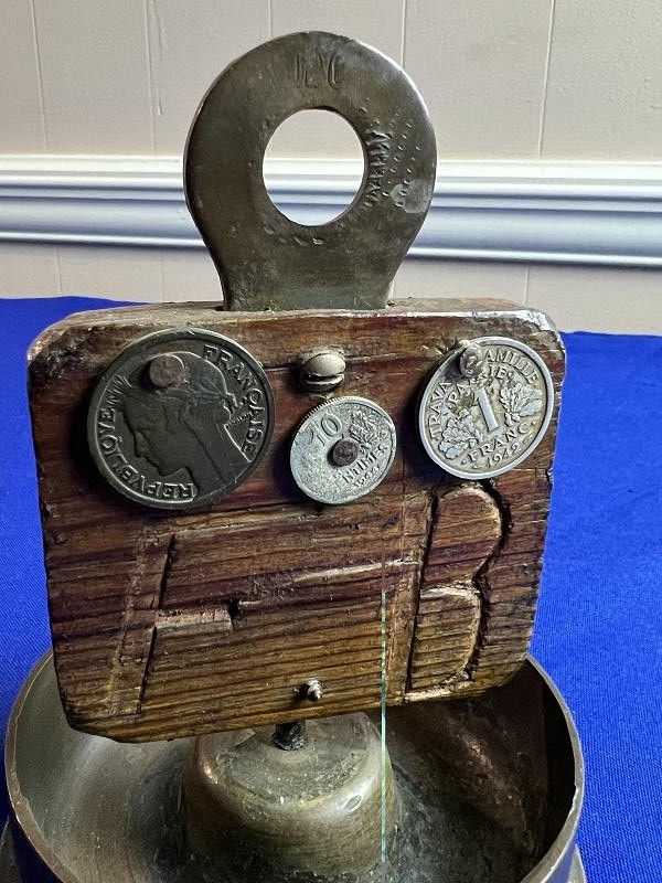 WW2 Trench Art Artillery Base Ashtray with German and French Coins