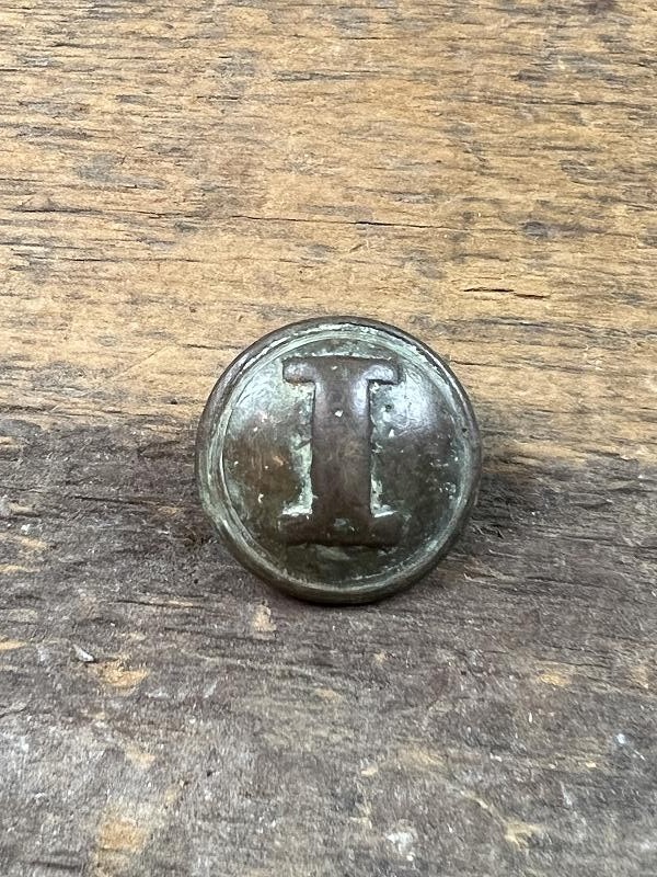 BEAUTIFUL DUG CIVIL WAR CONFEDERATE CAST I INFANTRYMAN'S COAT BUTTON
