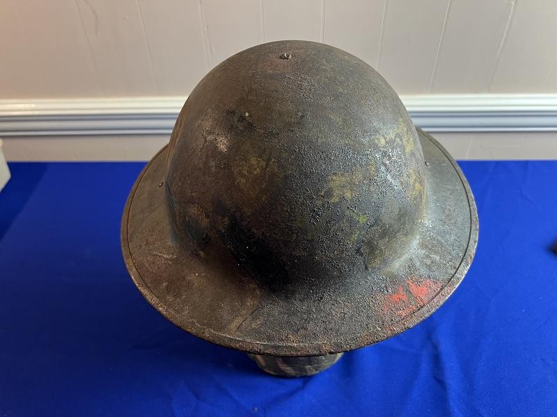 US WWI MODEL 1917 CAMO HELMET 35th Division 139th Infantry