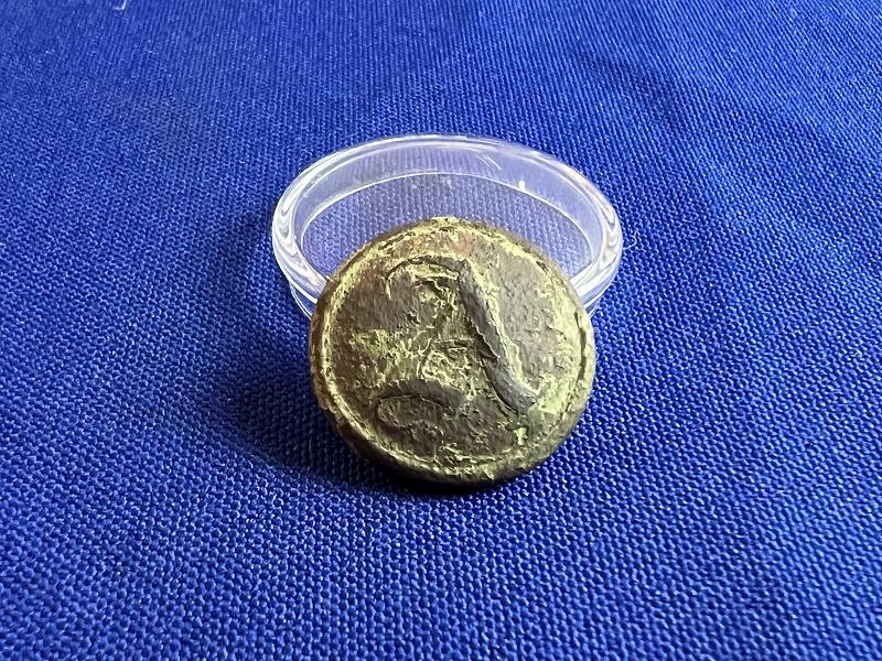 Dug Confederate Script A Coat Button Recovered in Dalton GA