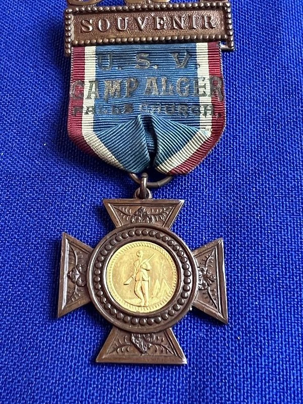 CIVIL WAR SONS OF VETERANS CAMP ALGER MEDAL BADGE