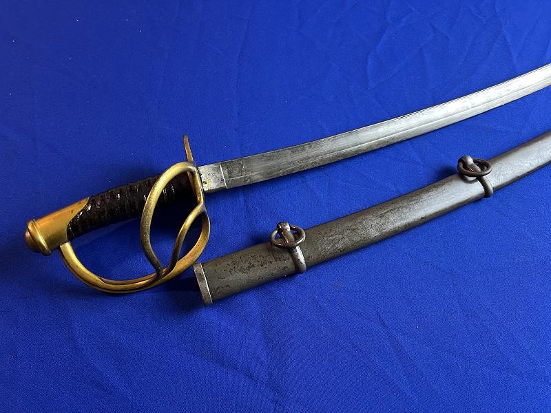 US CIVIL WAR C. ROBY CAVALRY SWORD WITH SCABBARD DATED 1864