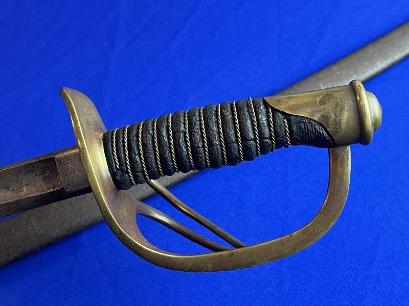 U.S. Civil War Model 1860 Light Cavalry Saber Sword by AMES with Scabbard Dated 1865