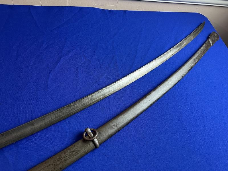 US CIVIL WAR C. ROBY CAVALRY SWORD WITH SCABBARD DATED 1864