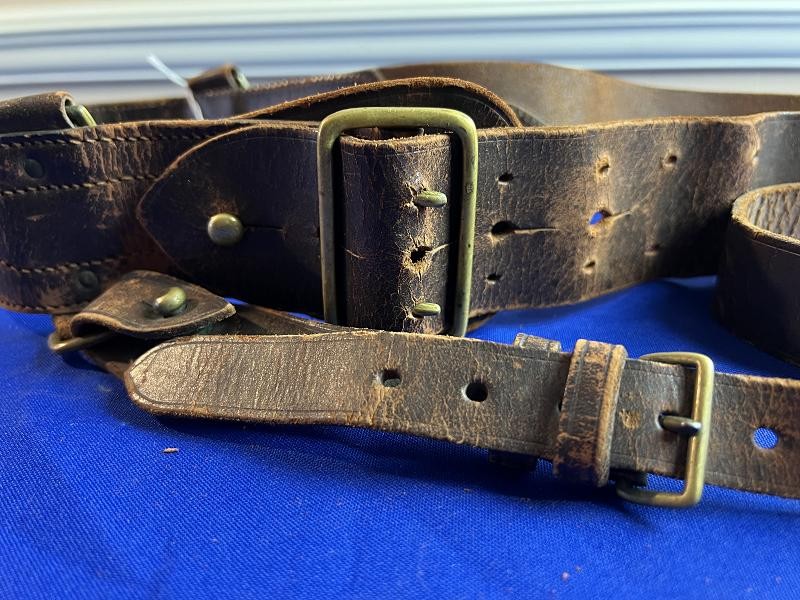 WWI British Sam Brown Military Belt and Buckle