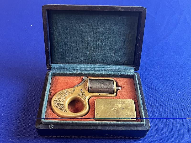 Rare Cased James Reid Knuckle Duster Revolver