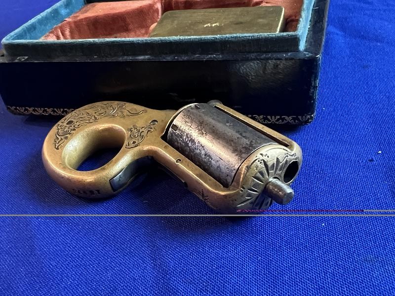 Rare Cased James Reid Knuckle Duster Revolver