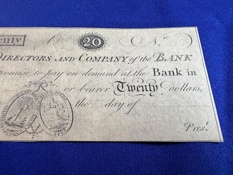 Bank of South Carolina $20 Twenty Dollar Note Charleston Sc.