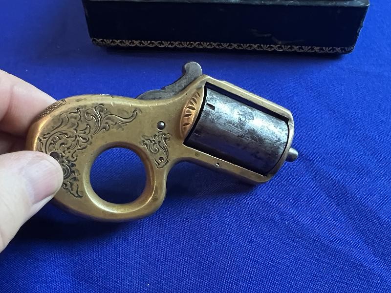 Rare Cased James Reid Knuckle Duster Revolver