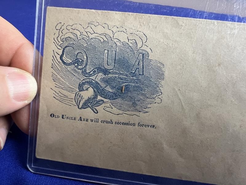 CIVIL WAR LETTER COVER OLD UNCLE ABE WILL DESTROY SUCCESSION FOREVER ABRAHAM LINCOLN