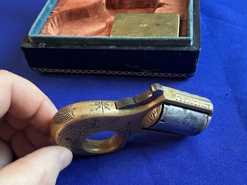Rare Cased James Reid Knuckle Duster Revolver