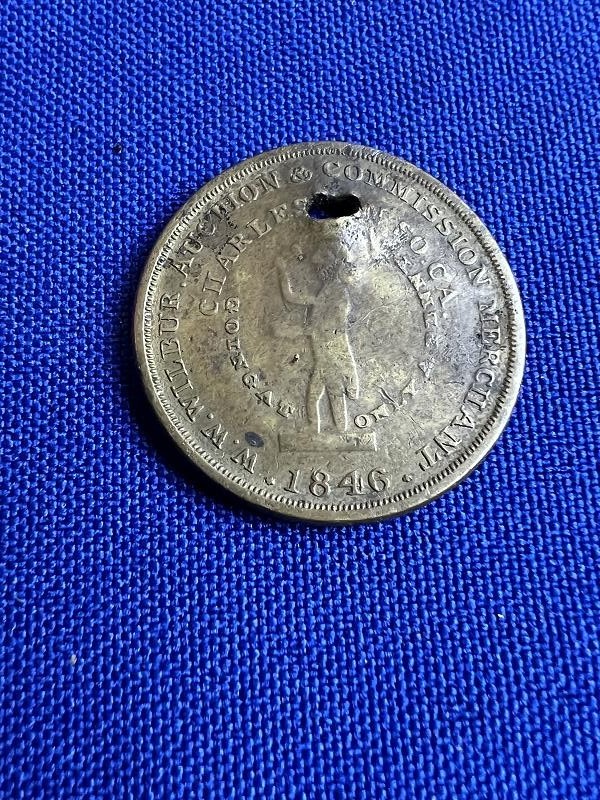 Scarce 1846 W.W. Wilbur Slave Auctioneer Token