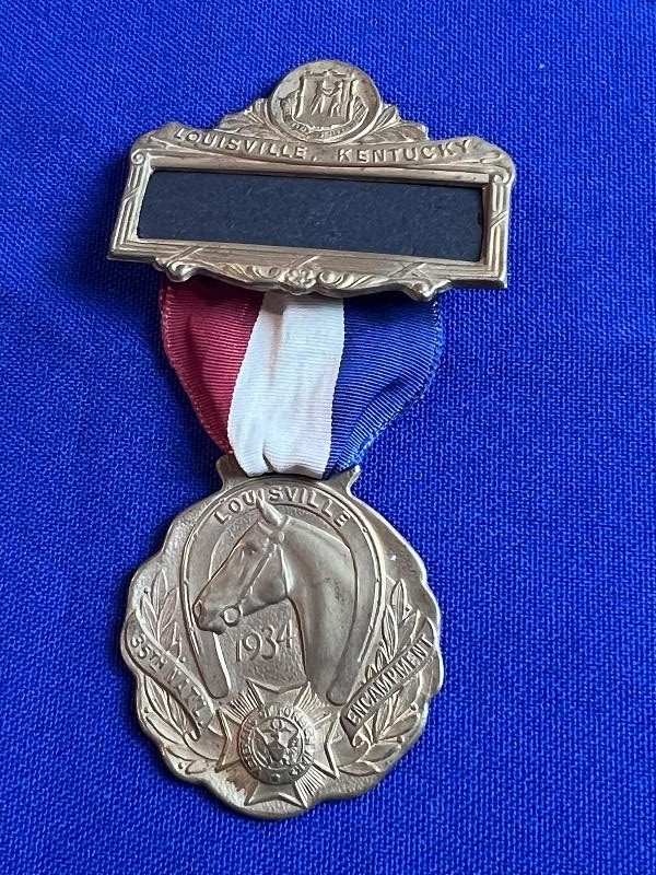1934 VFW VETERANS OF FOREIGN WARS LOUISVILLE KENTUCKY ENCAMPMENT BADGE
