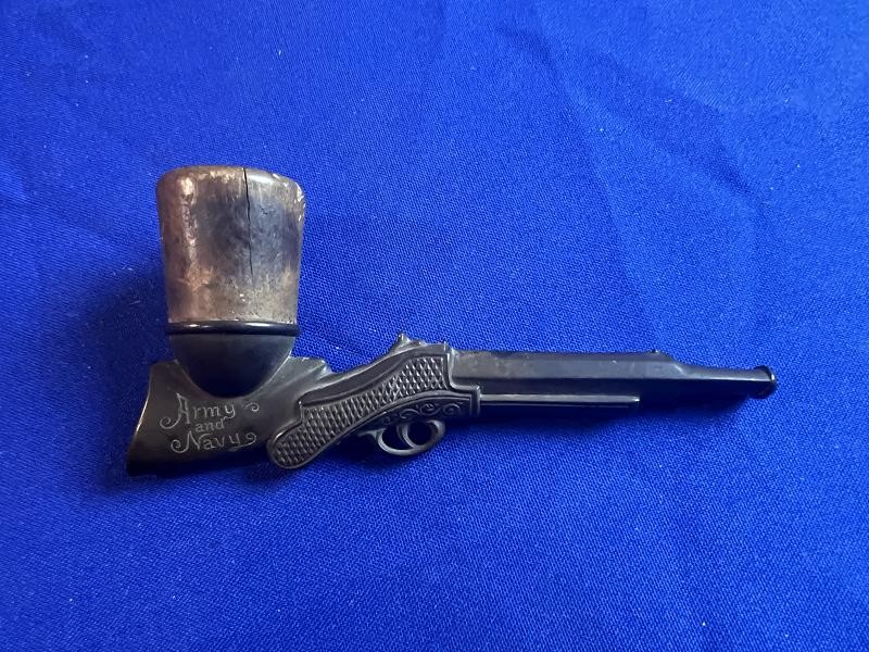 Civil War Pipe Army Navy Marked Rifle Shape Made From Gutta Percha
