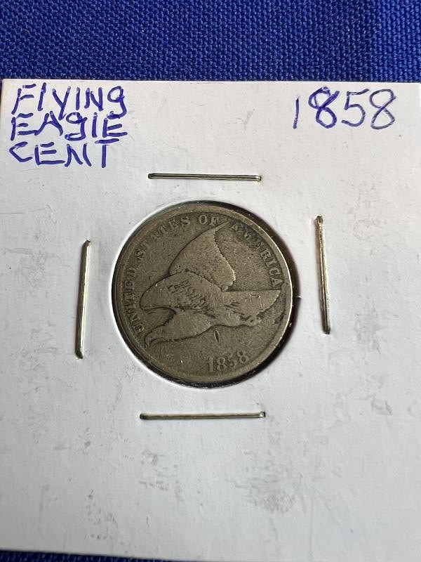 US 1858 FLYING EAGLE CENT COIN