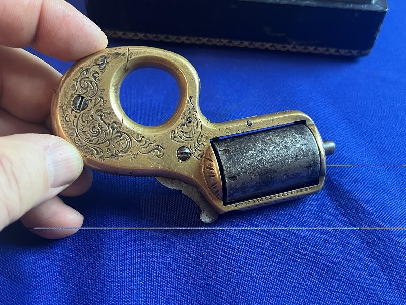 Rare Cased James Reid Knuckle Duster Revolver