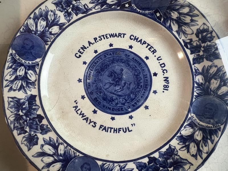 CONFEDERATE GENERAL A.P. STEWART UDC ALWAYS FAITHFUL GENERALS PLATE FRAMED