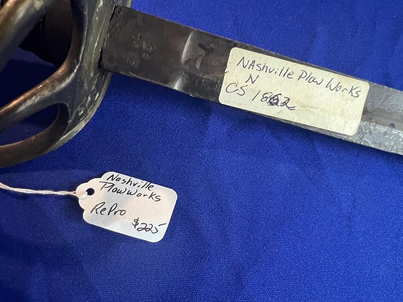 NASHVILLE PLOW WORKS REPLICA CAVALRY SWORD