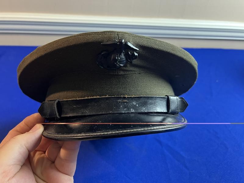 WW2 USMC VISOR CAP DATED 1944 MADE BY GD CAUTHON