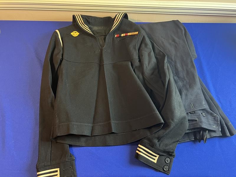 WW2 US NAVY JUMPER WITH PANTS RUPTRURED DUCK WITH BARS UNIFORM