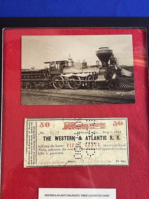 RARE 1862 50 CENT GEORGIA, ATLANTA WESTERN AND ATLANTIC RAILROAD NOTE