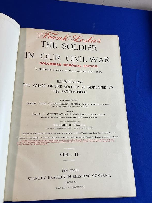 1895 FRANK LESLIES THE SOLDIER IN OUR CIVIL WAR TWO VOLUME BOOK SET
