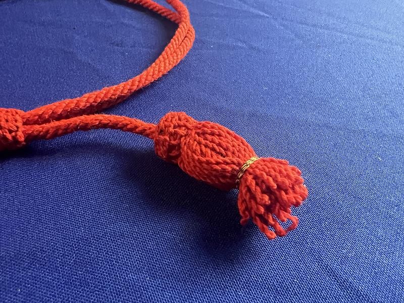 ORIGINAL CIVIL WAR RED ARTILLERY HAT CORD WITH TASSELS