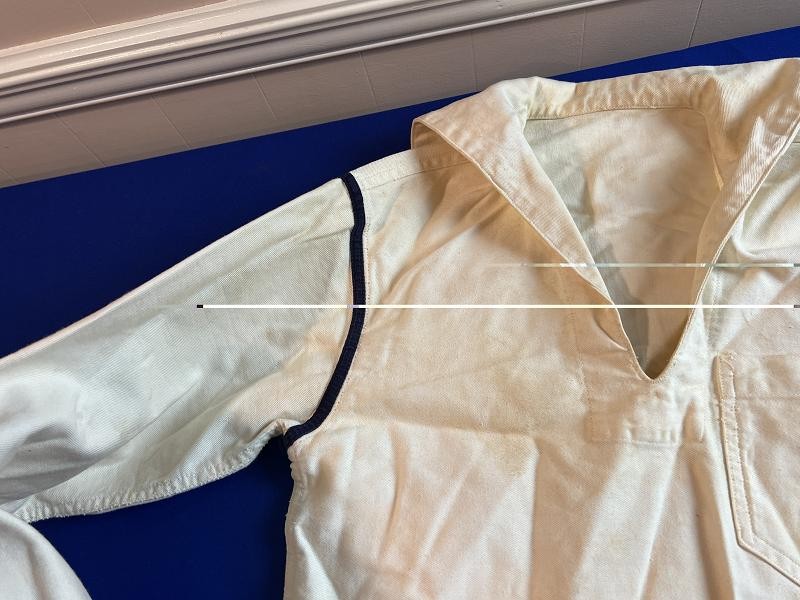 WW2 US NAVY WHITE JUMPER SAILOR ID TO D.M. BLAIR