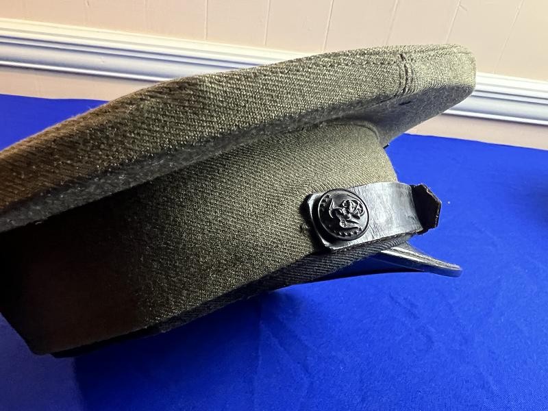 WW2 USMC VISOR CAP DATED 1944 MADE BY GD CAUTHON