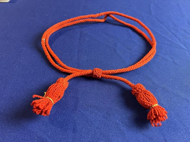 ORIGINAL CIVIL WAR RED ARTILLERY HAT CORD WITH TASSELS