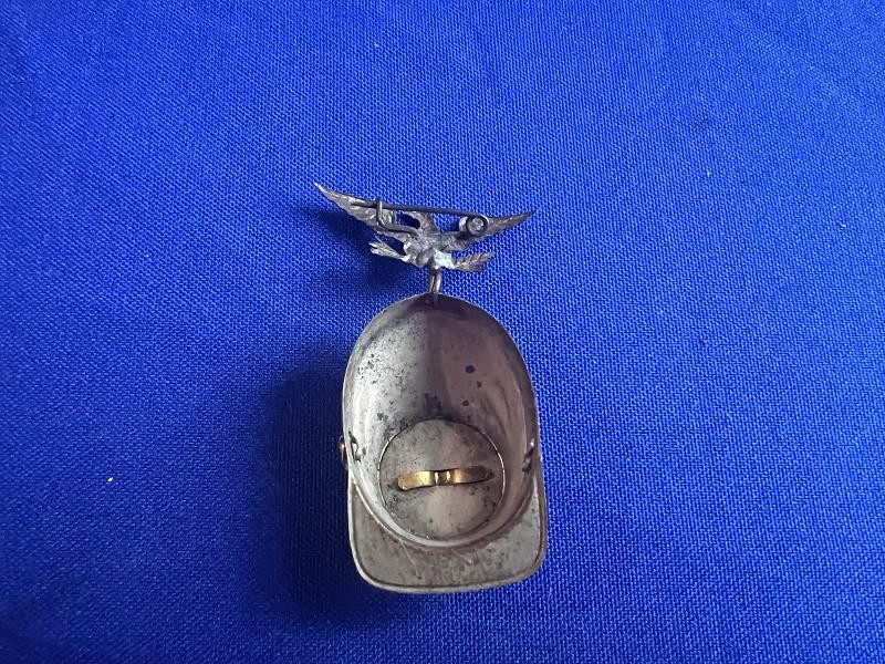 US CIVIL WAR VETERAN GAR REUNION KEPI HAT BADGE WITH EAGLE PIN