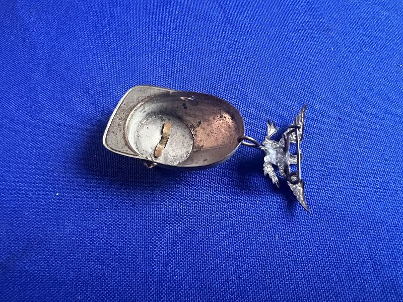 US CIVIL WAR VETERAN GAR REUNION KEPI HAT BADGE WITH EAGLE PIN